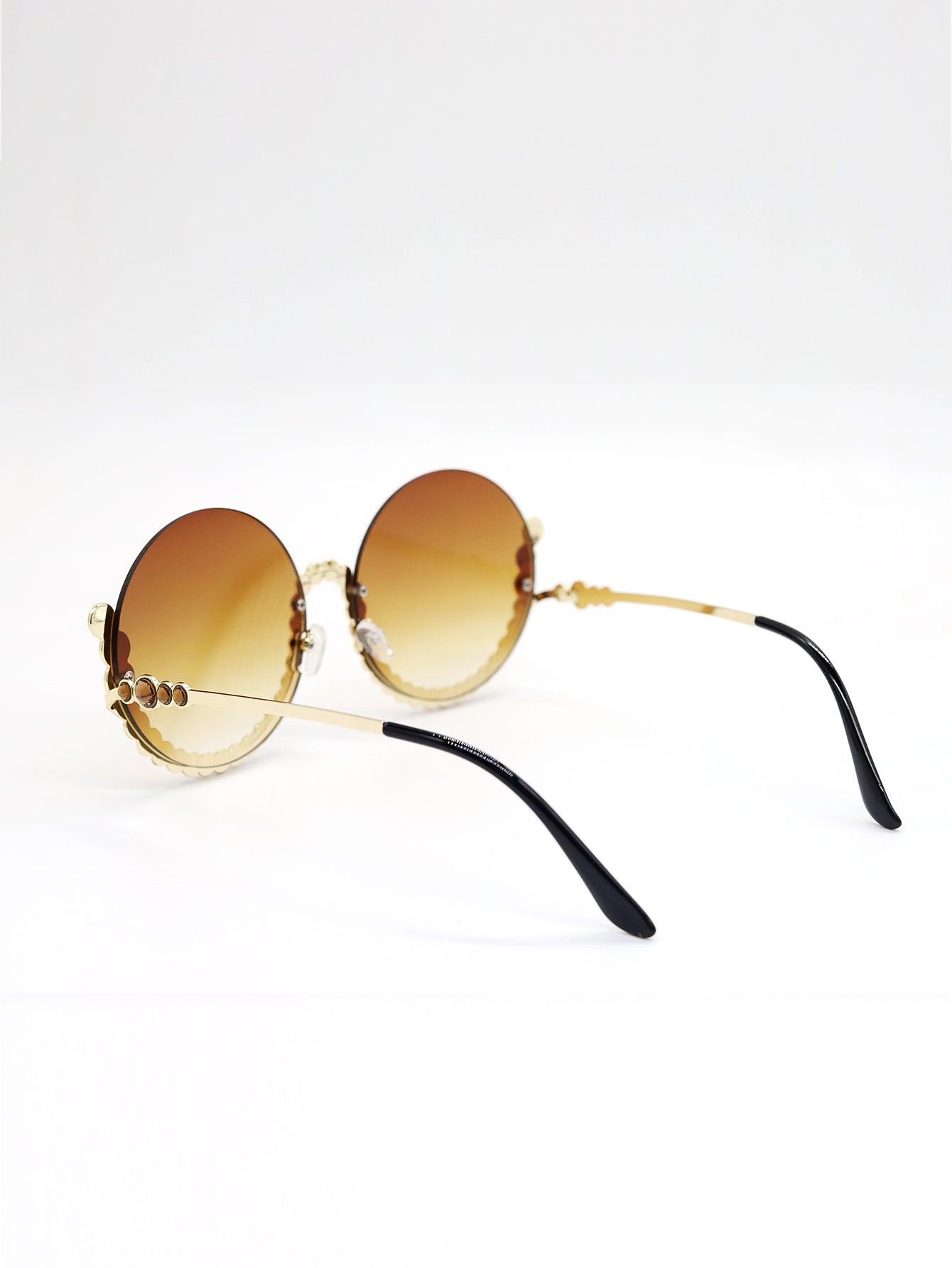 Fashion Semi Rim Bling Rhinestone UV Sunglasses Sai Feel