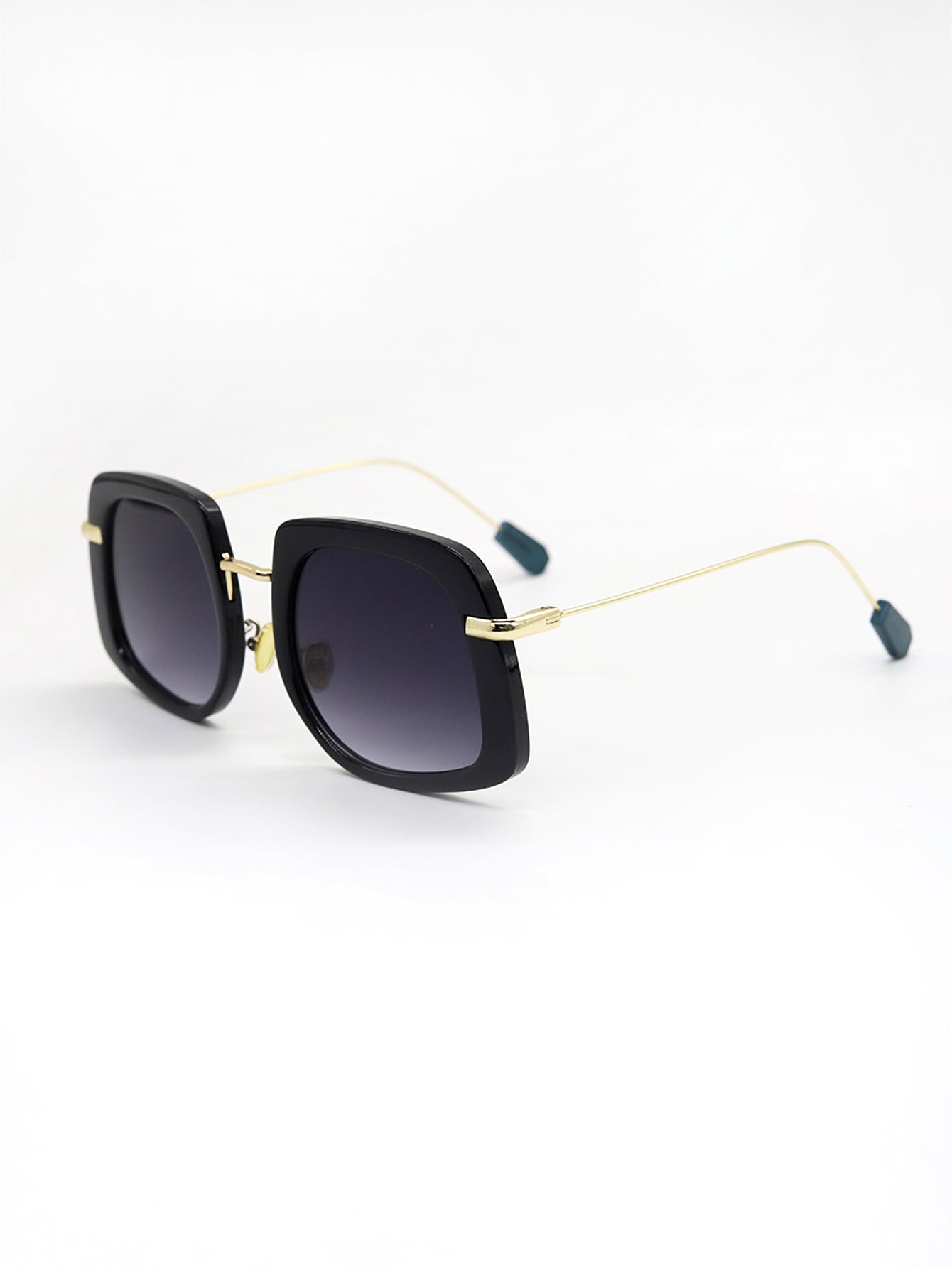 Fashion Square Frame Metal Rim UV Sunglasses Sai Feel
