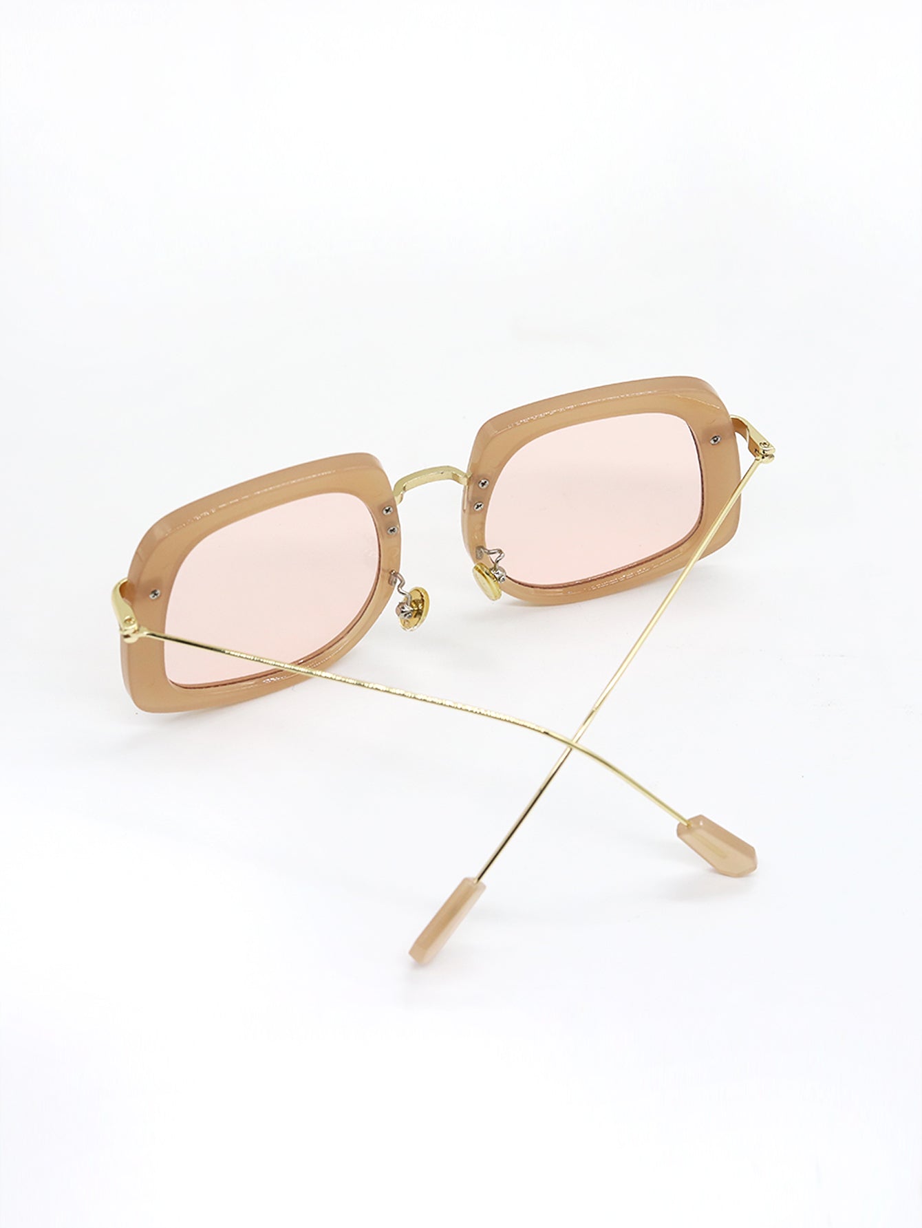 Fashion Square Frame Metal Rim UV Sunglasses Sai Feel