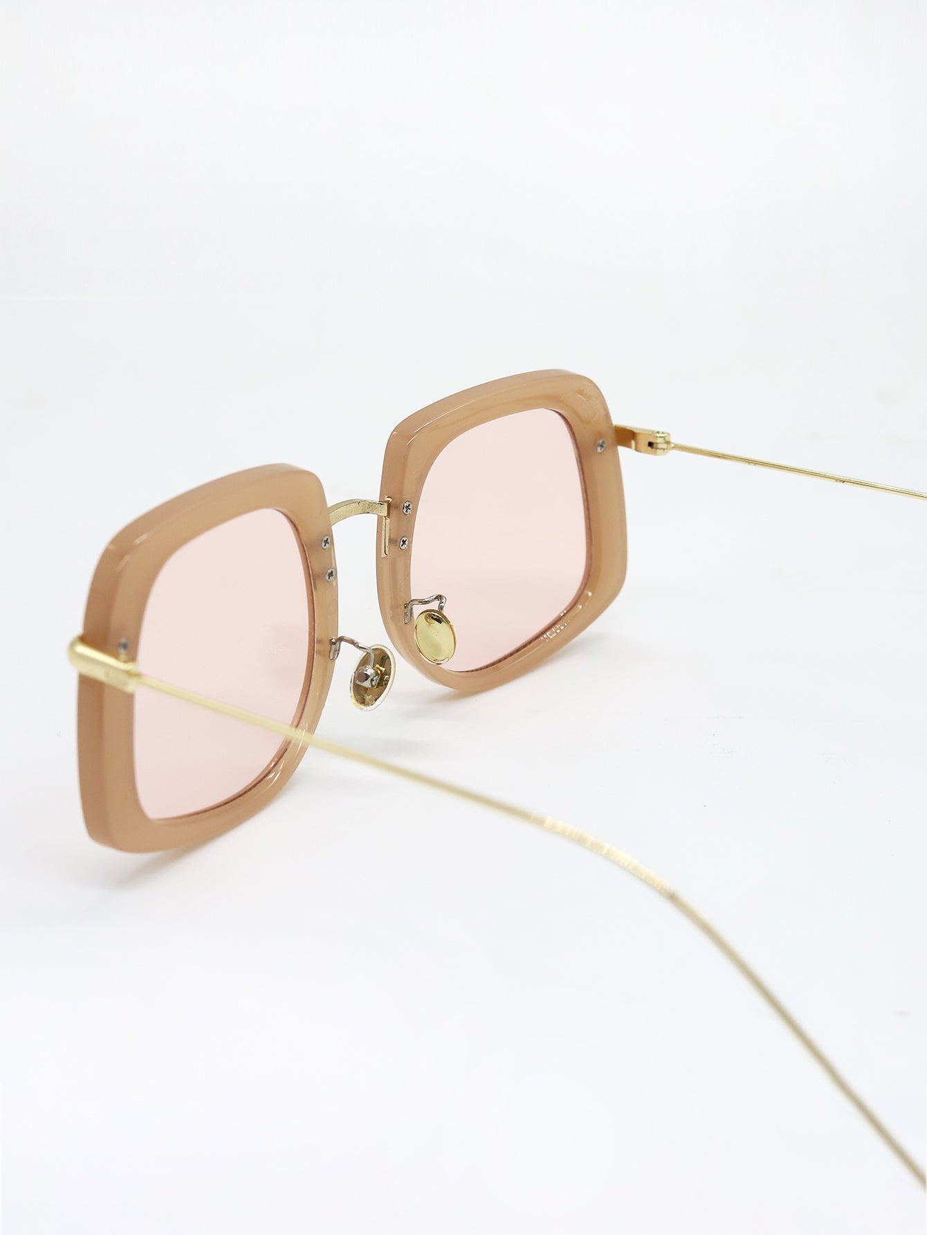 Fashion Square Frame Metal Rim UV Sunglasses Sai Feel