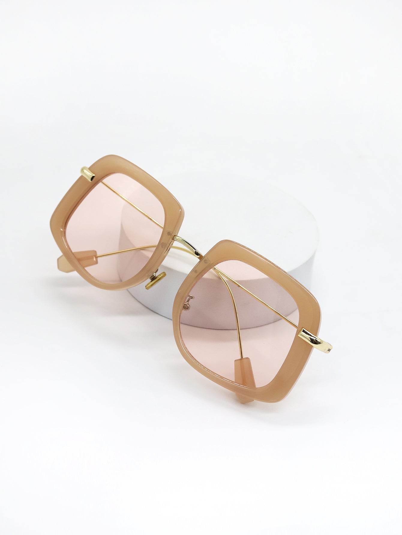 Fashion Square Frame Metal Rim UV Sunglasses Sai Feel