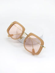 Fashion Square Frame Metal Rim UV Sunglasses Sai Feel