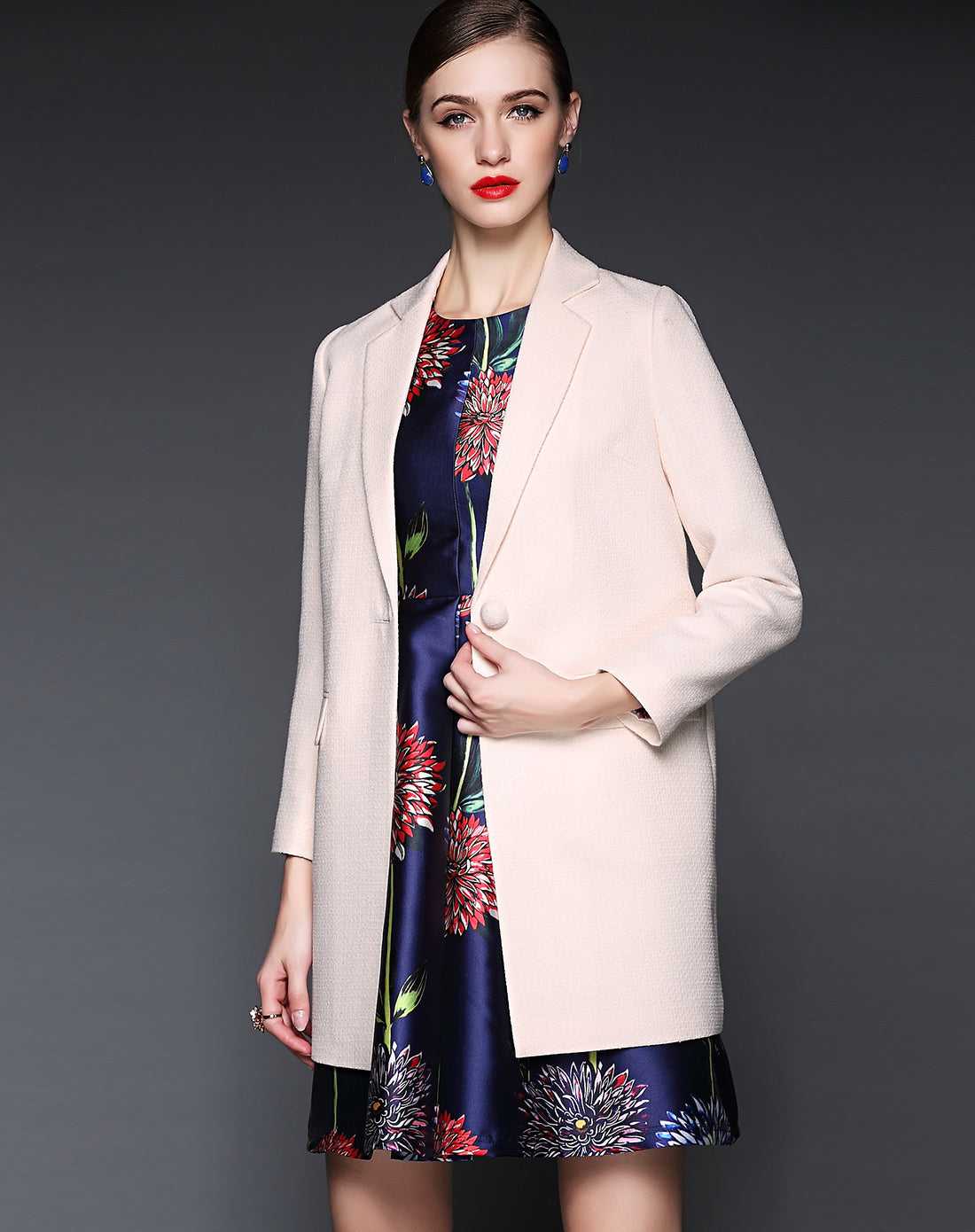 Fashion Suit Jacket long Sleeve Women's Loose Windbreaker office work Outerwear Sai Feel
