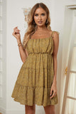 Fashion Women A-line Layered Ruffled Floral Dress Sai Feel