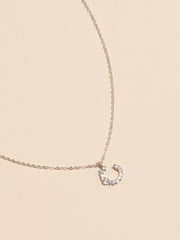 Faux Diamond C Pendant Necklace Sai Feel