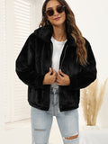 Faux Fur Zipper Up Coat Sai Feel