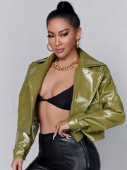 Faux Leather Crop Jacket Sai Feel