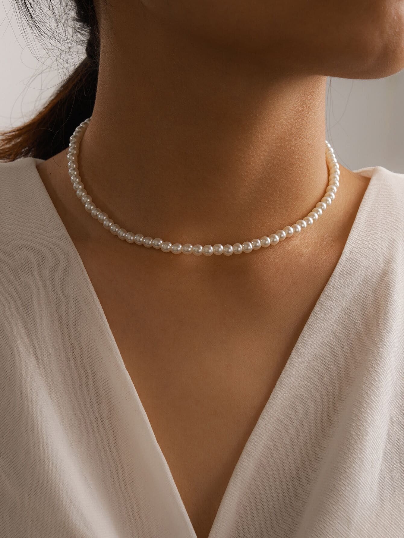 Faux Pearl Necklace Sai Feel