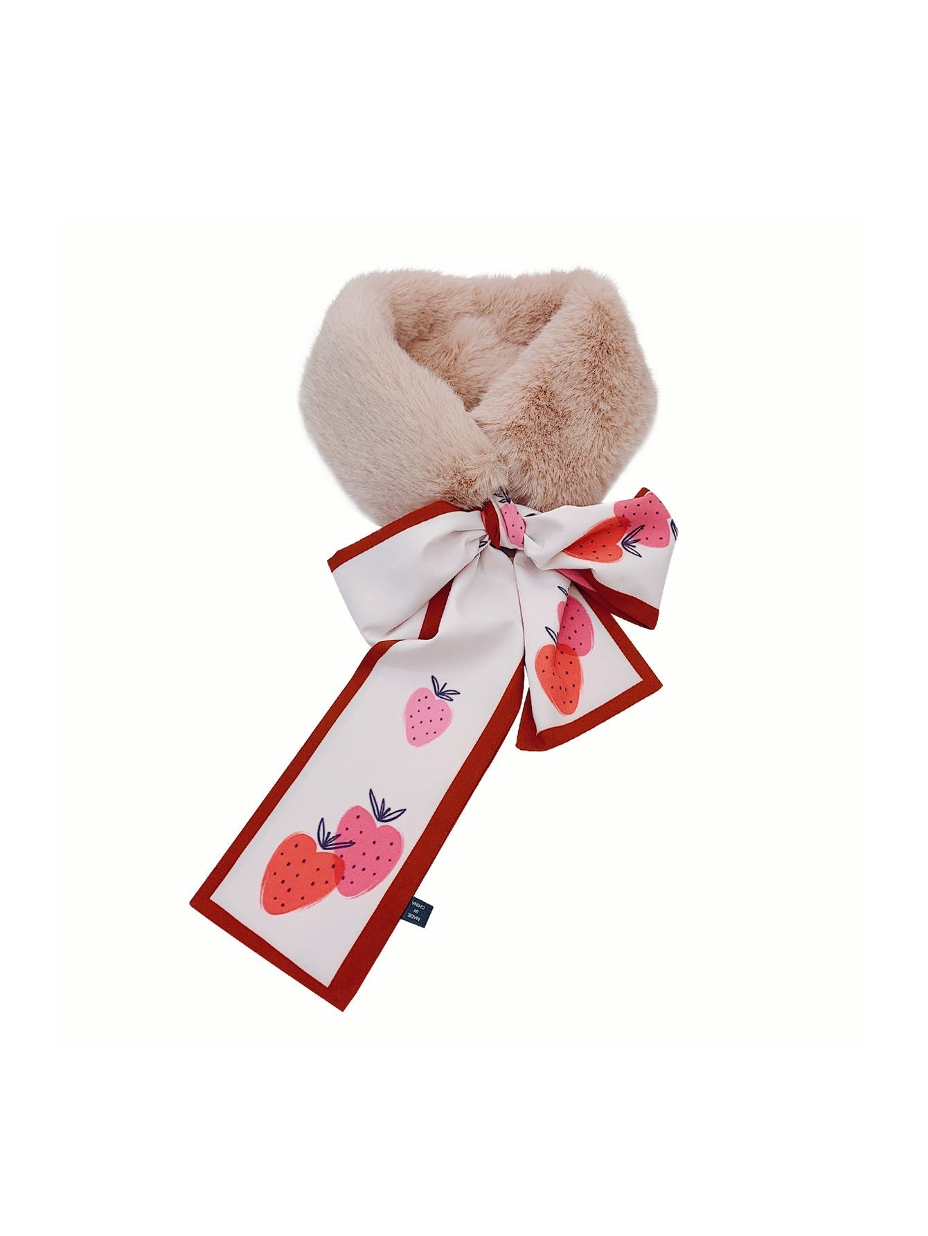 Faux fur bow ribbon scarf Sai Feel