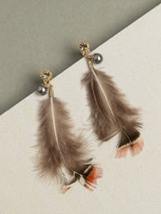Feather Pearl Earrings Sai Feel