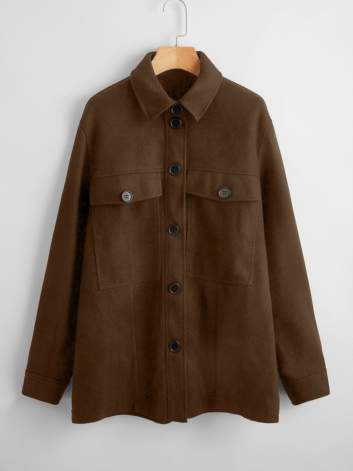 Flap Pocket Single Breasted Coat Sai Feel