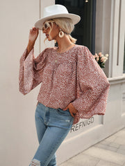 Flare Sleeve Disty Floral Blouse Sai Feel