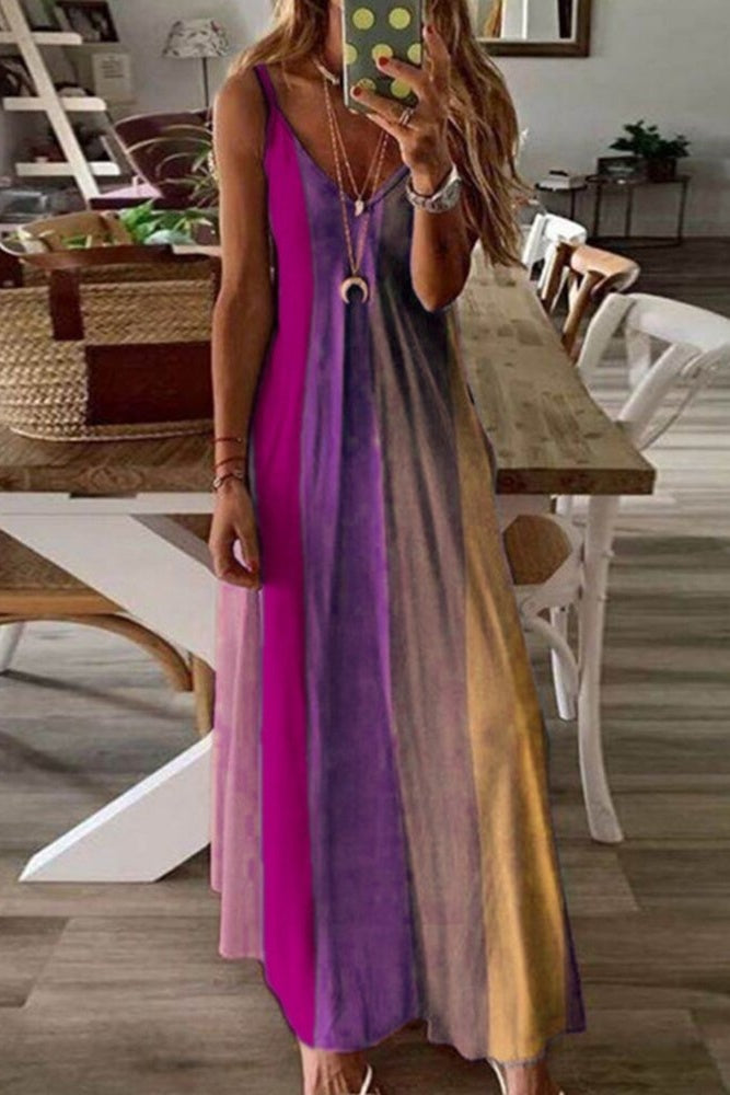 Floor Length Casual Patchwork Cute bohemian Dress Sai Feel