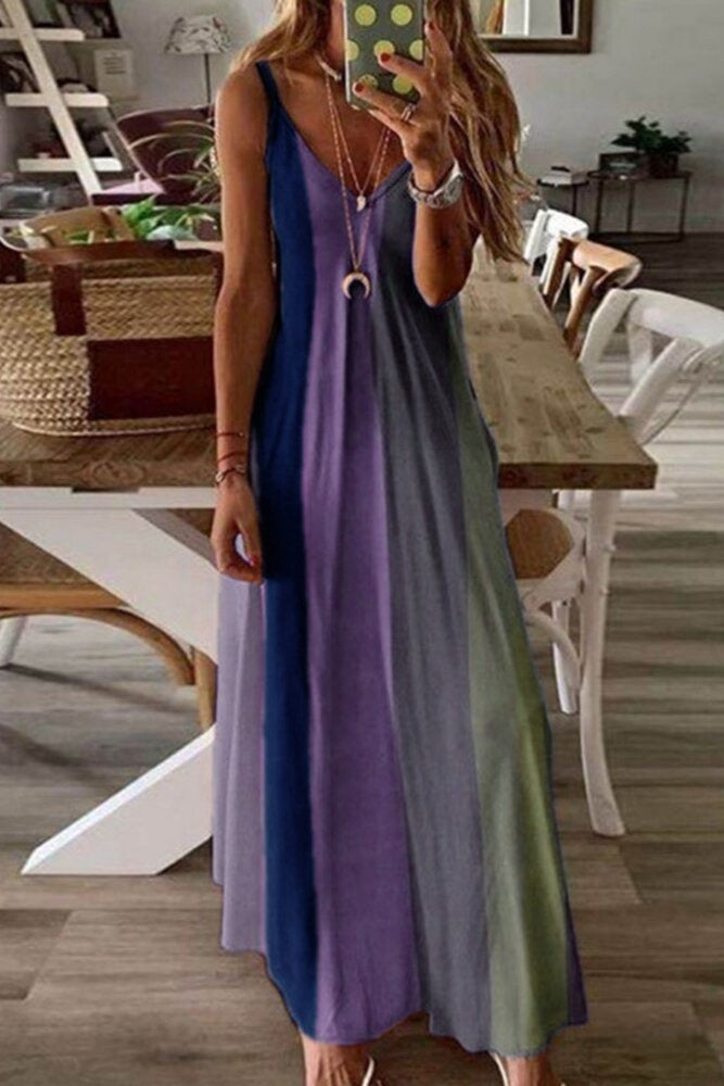 Floor Length Casual Patchwork Cute bohemian Dress Sai Feel