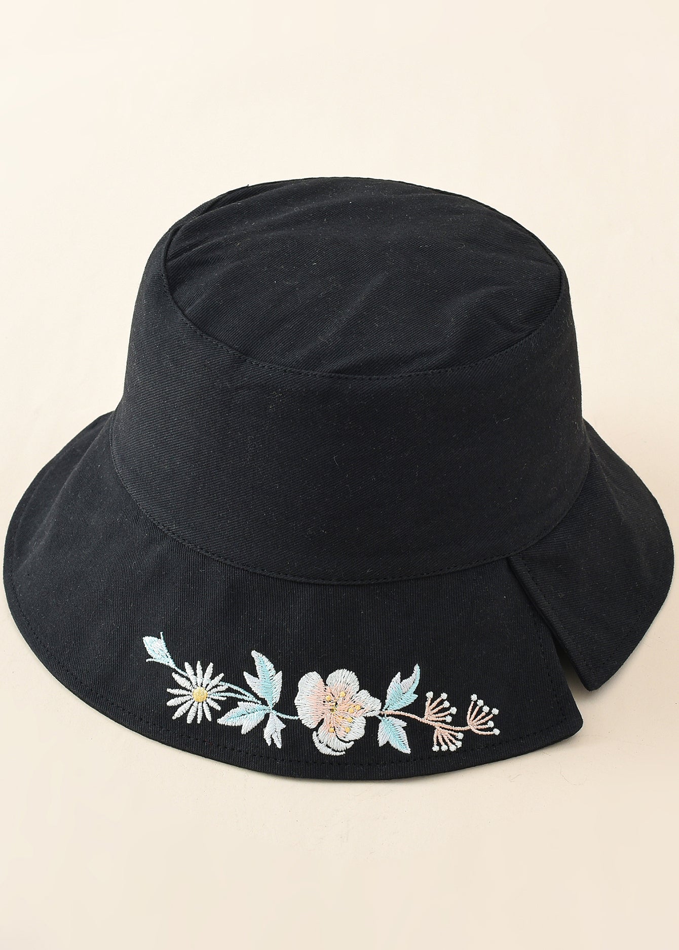 Floral Embroidery Bucket Hat Sai Feel