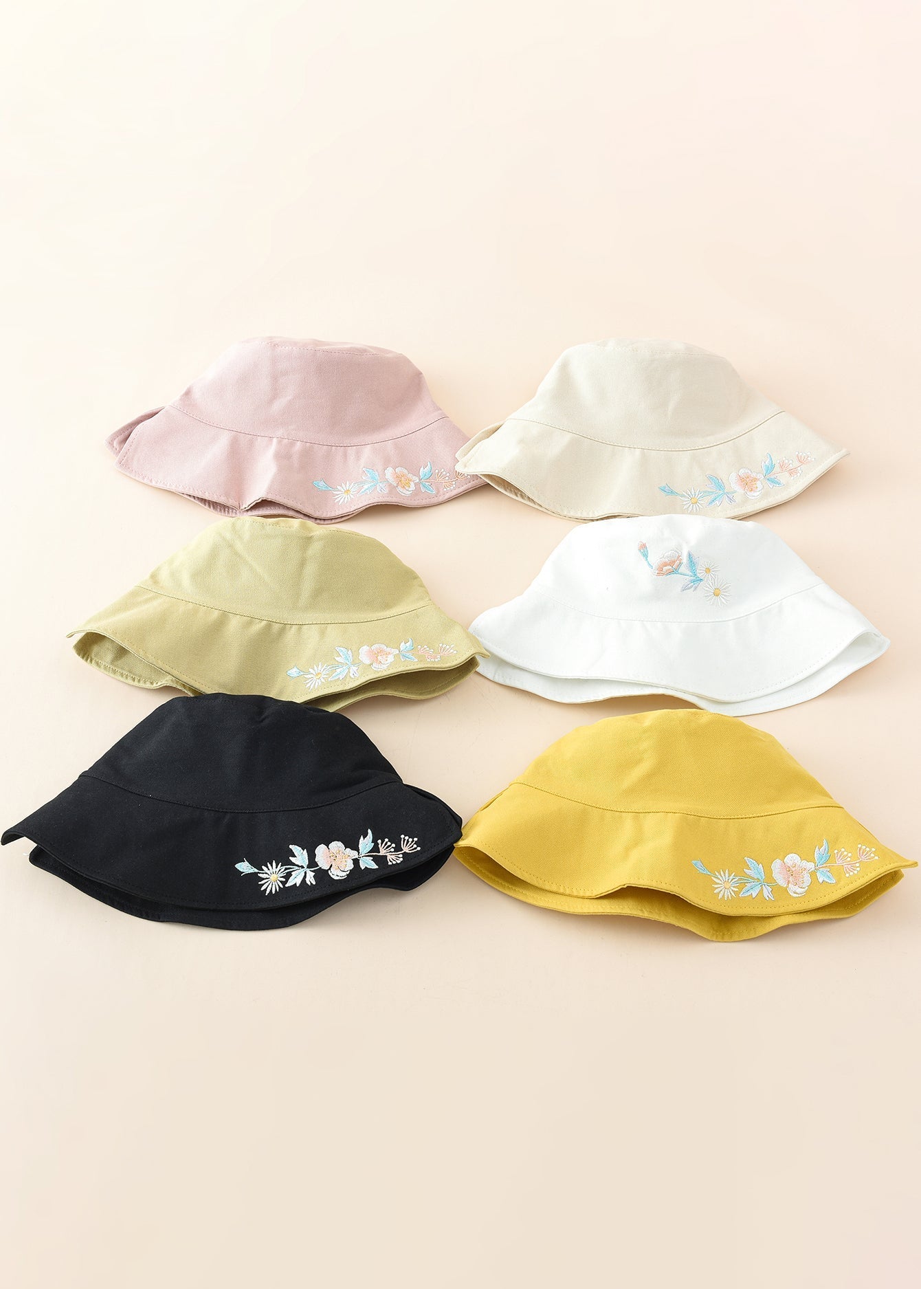 Floral Embroidery Bucket Hat Sai Feel