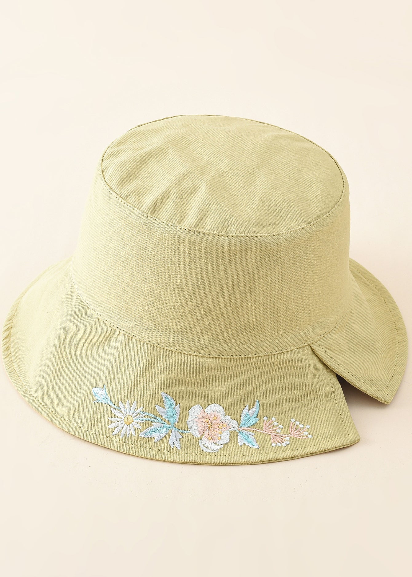 Floral Embroidery Bucket Hat Sai Feel