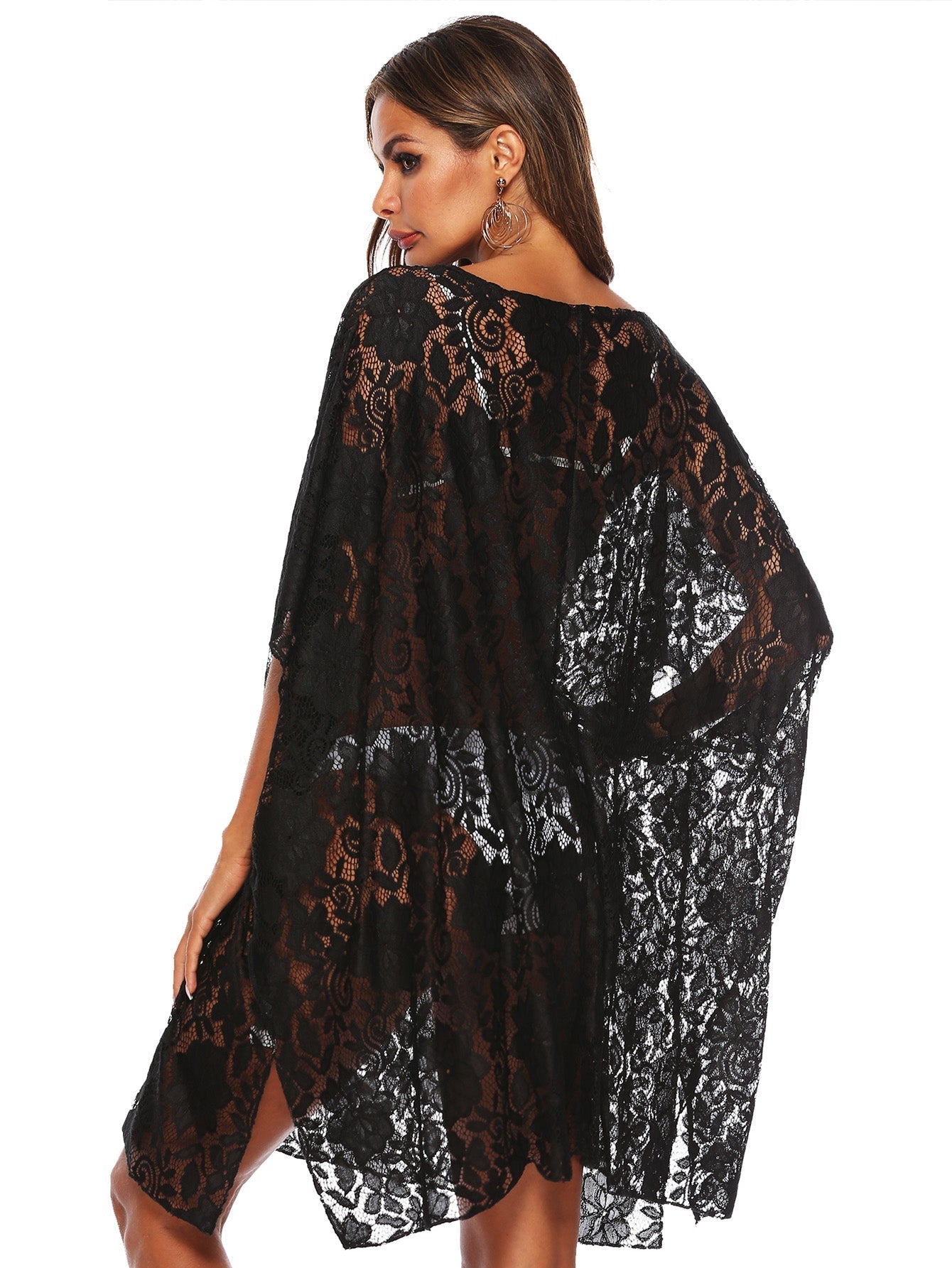 Floral Pattern Mesh Cover Up Sai Feel