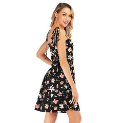 Floral Print Elastic Waist Cami Dress Sai Feel