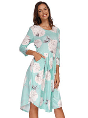 Floral Print Pocket Dress Sai Feel