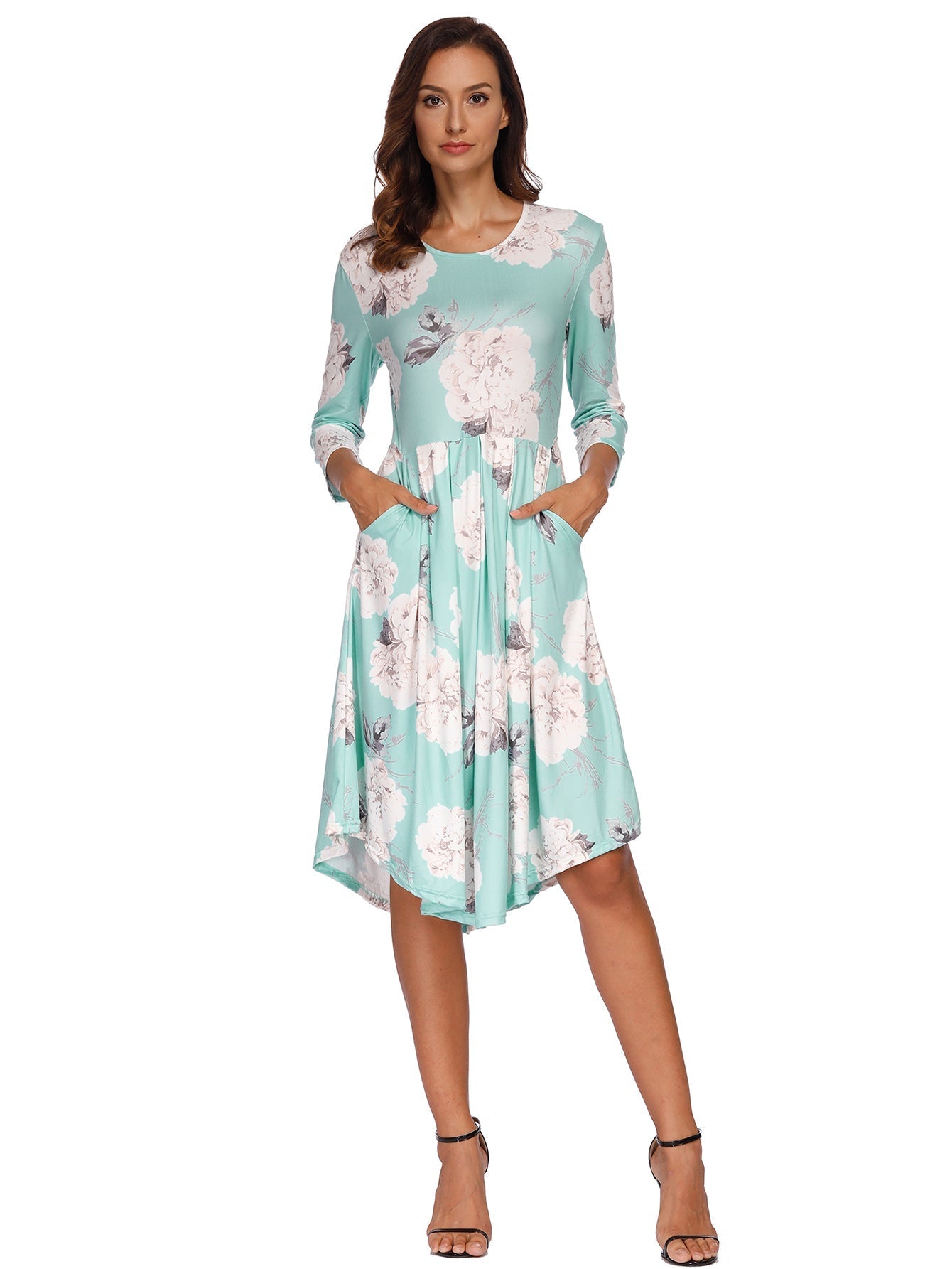 Floral Print Pocket Dress Sai Feel