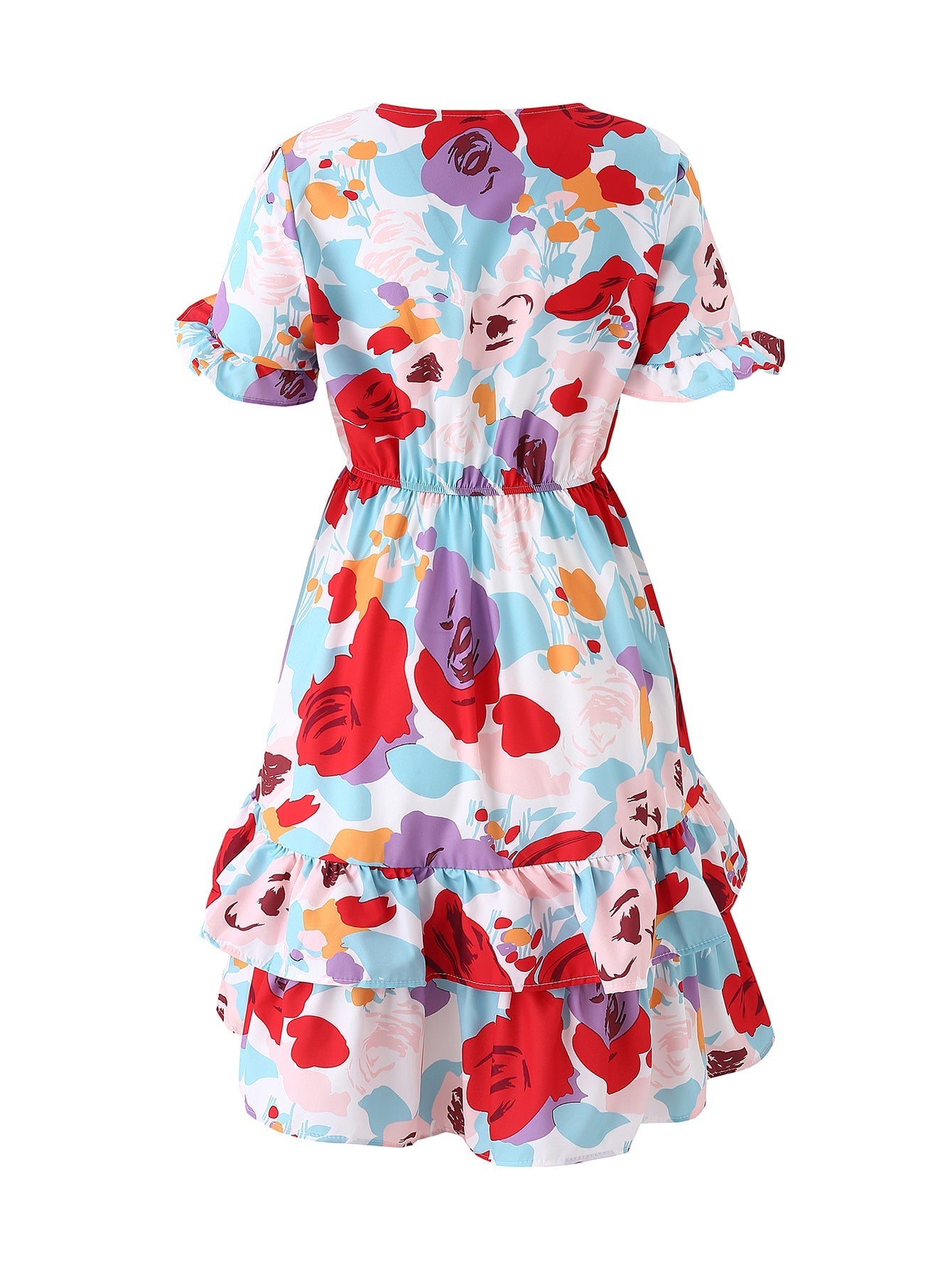 Floral Print Tie Front Dress Sai Feel