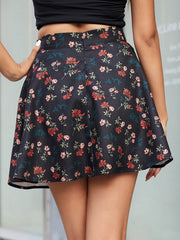 Floral Print Zip Up Mini Skirt Sai Feel