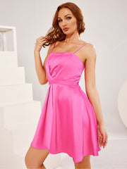 Fold Pleated Satin Cami Dress Sai Feel