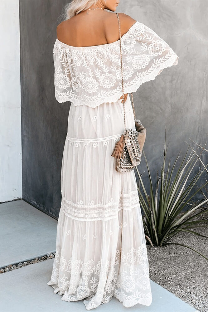 Forever glam ruffled strapless maxi dress Sai Feel