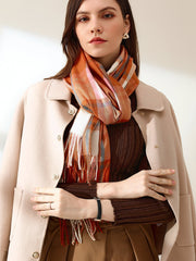 Fringe Hem Plaid Scarf Sai Feel