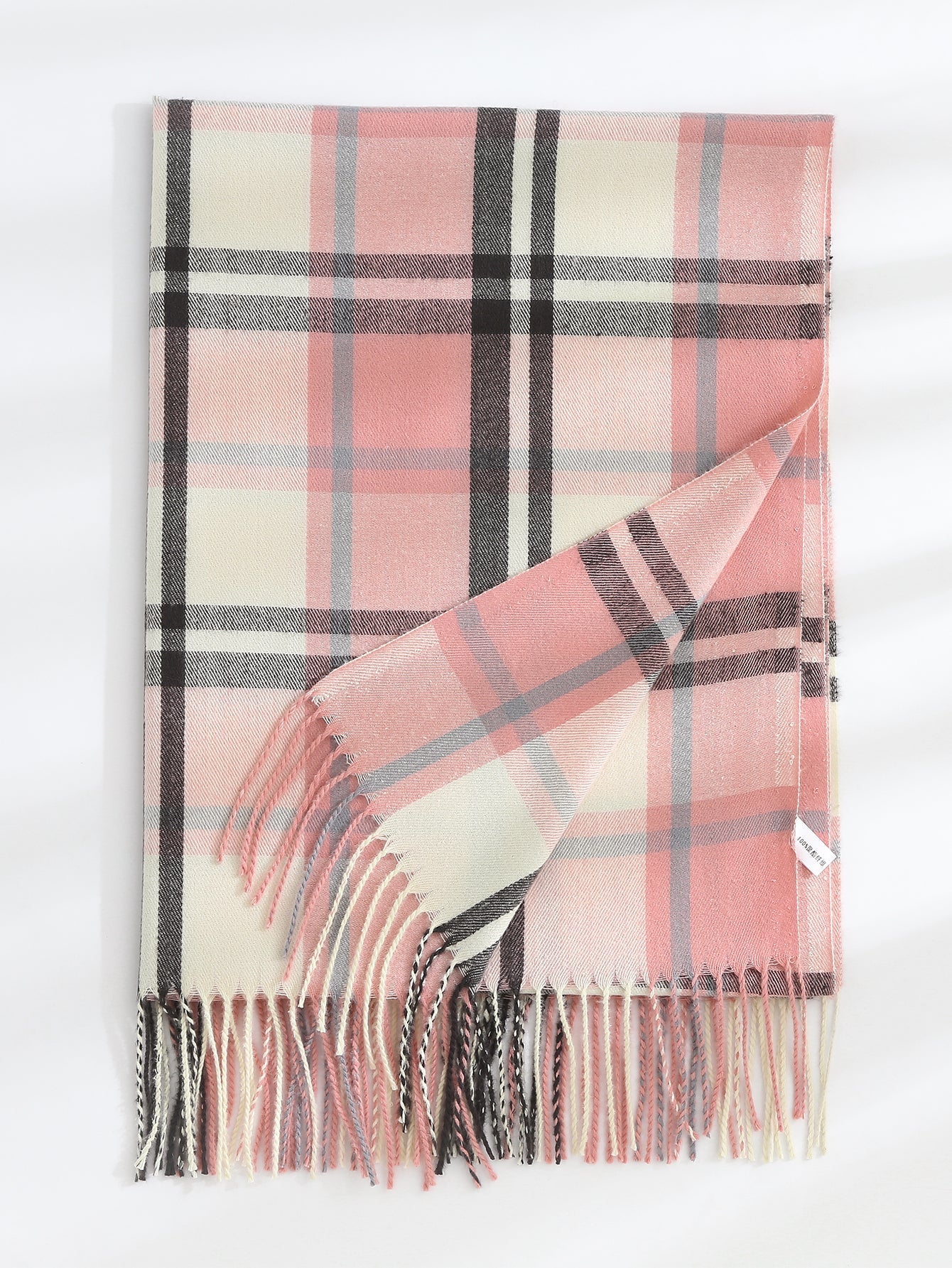 Fringe Hem Plaid Scarf Sai Feel