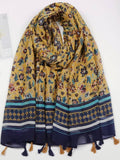 Fringed floral scarf Sai Feel