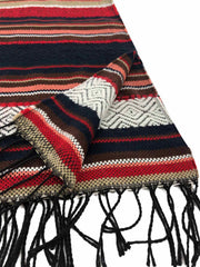 Fringed striped warm shawl Sai Feel