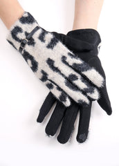 Fuzzy Cow Print Gloves Sai Feel