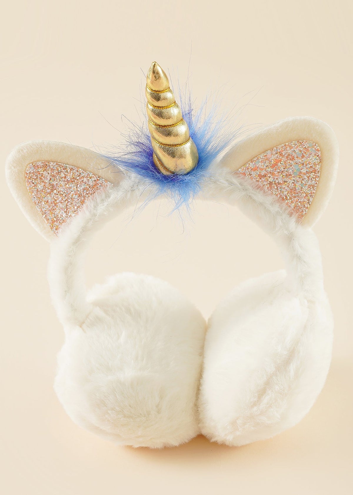 Fuzzy Unicorn Head Ear Muff Sai Feel