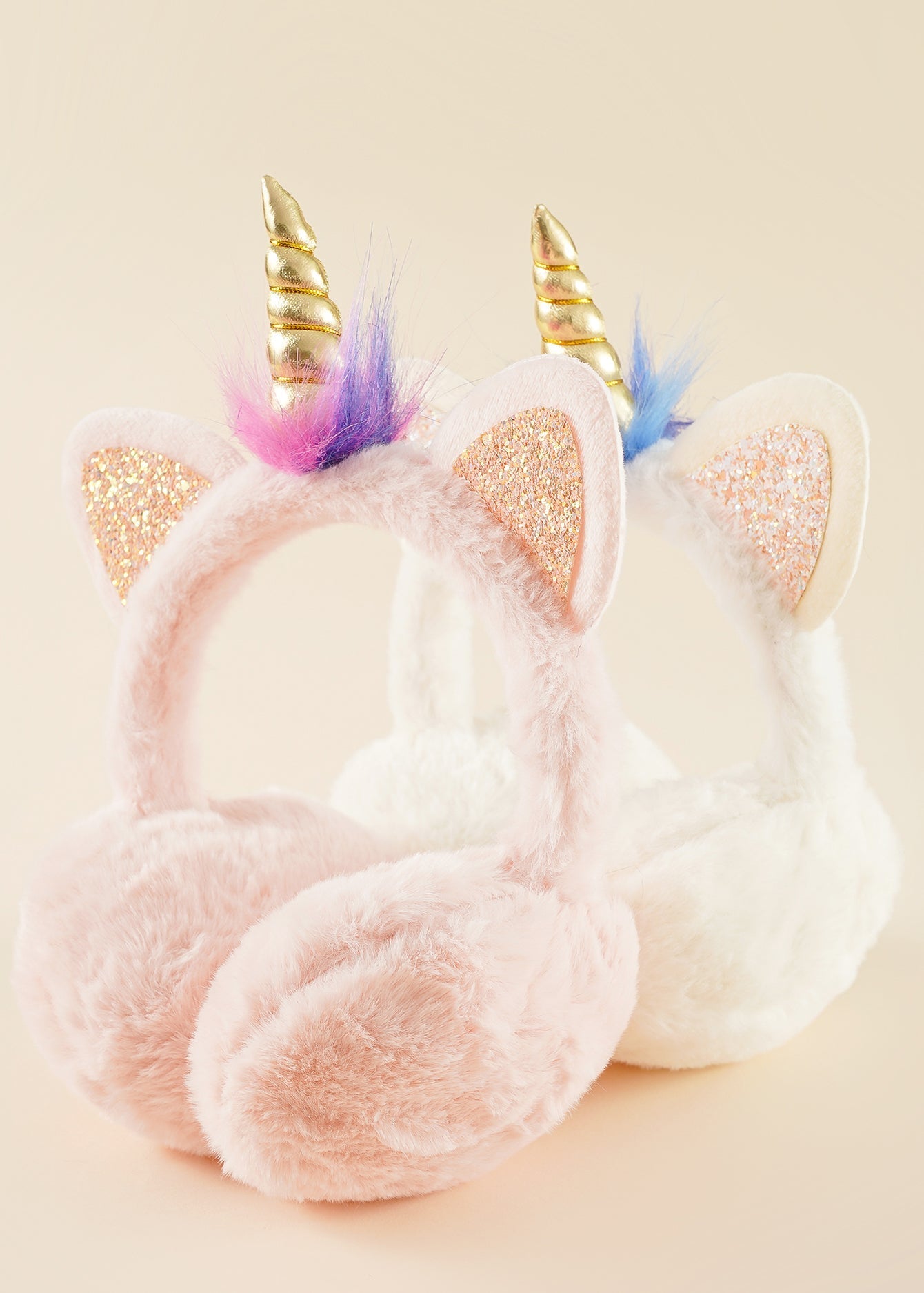 Fuzzy Unicorn Head Ear Muff Sai Feel