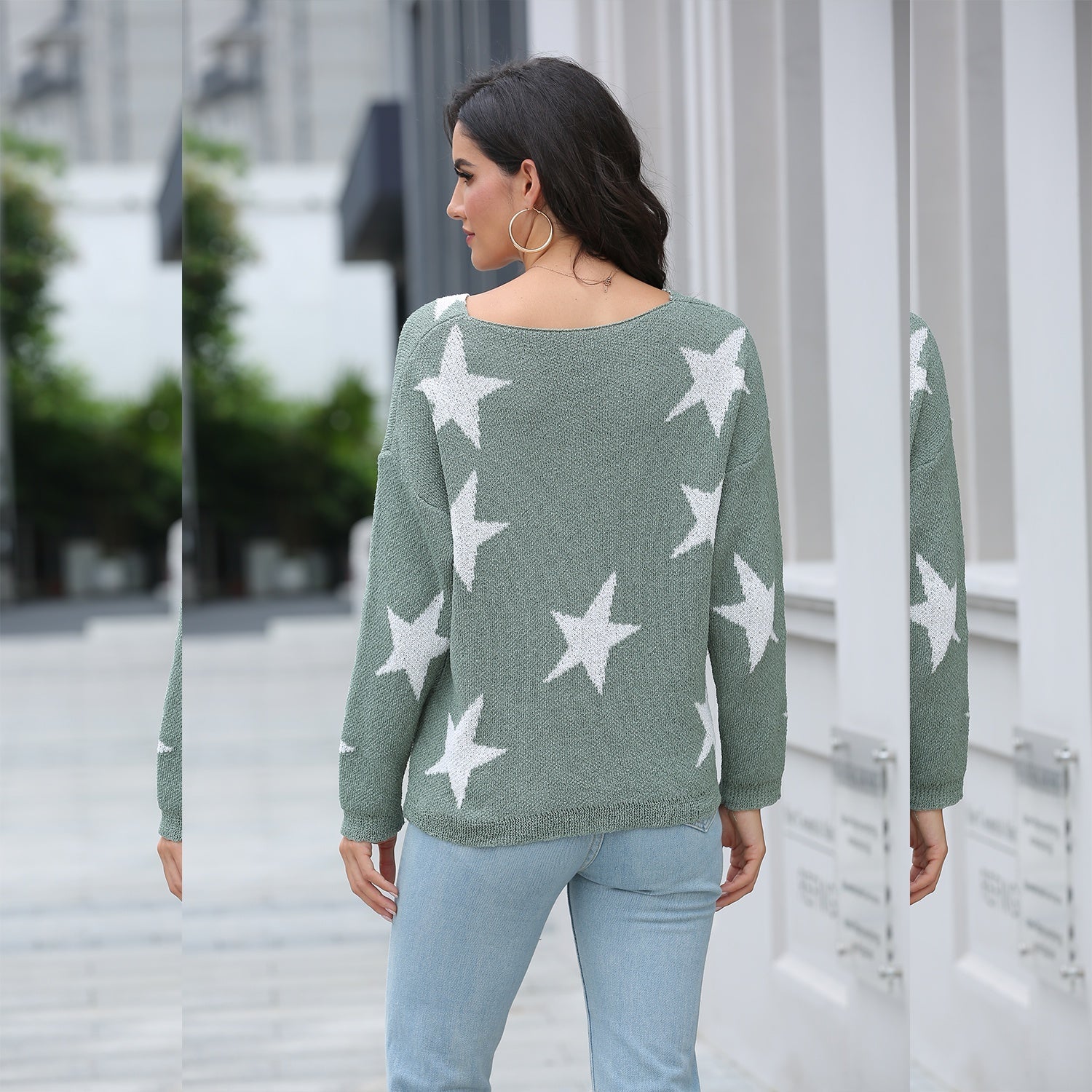 Girly Soft Star-Print Sweater Sai Feel