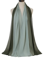 Gradient chiffon contrast two color gauze shawl Sai Feel