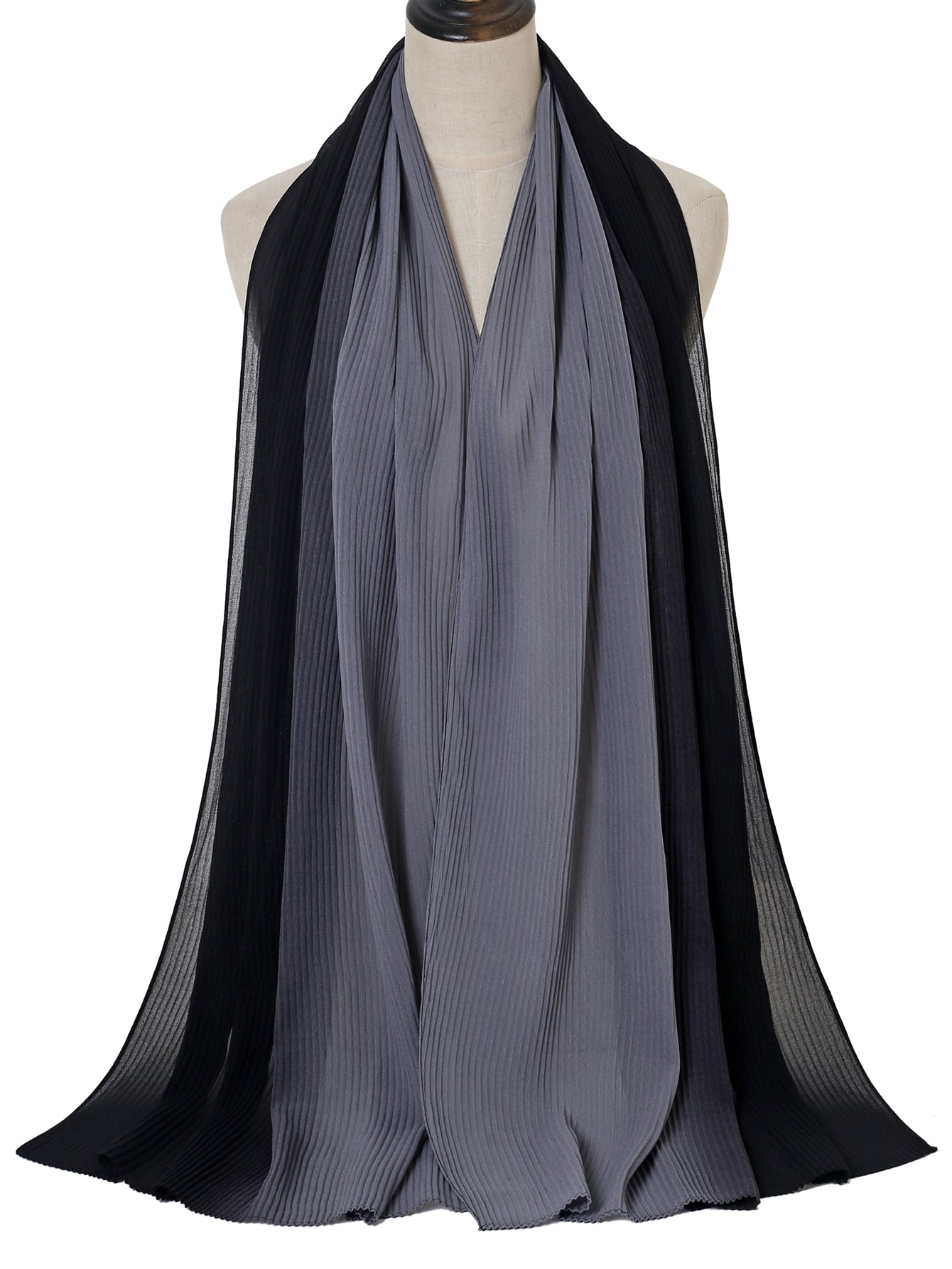 Gradient chiffon contrast two color gauze shawl Sai Feel