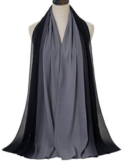 Gradient chiffon contrast two color gauze shawl Sai Feel