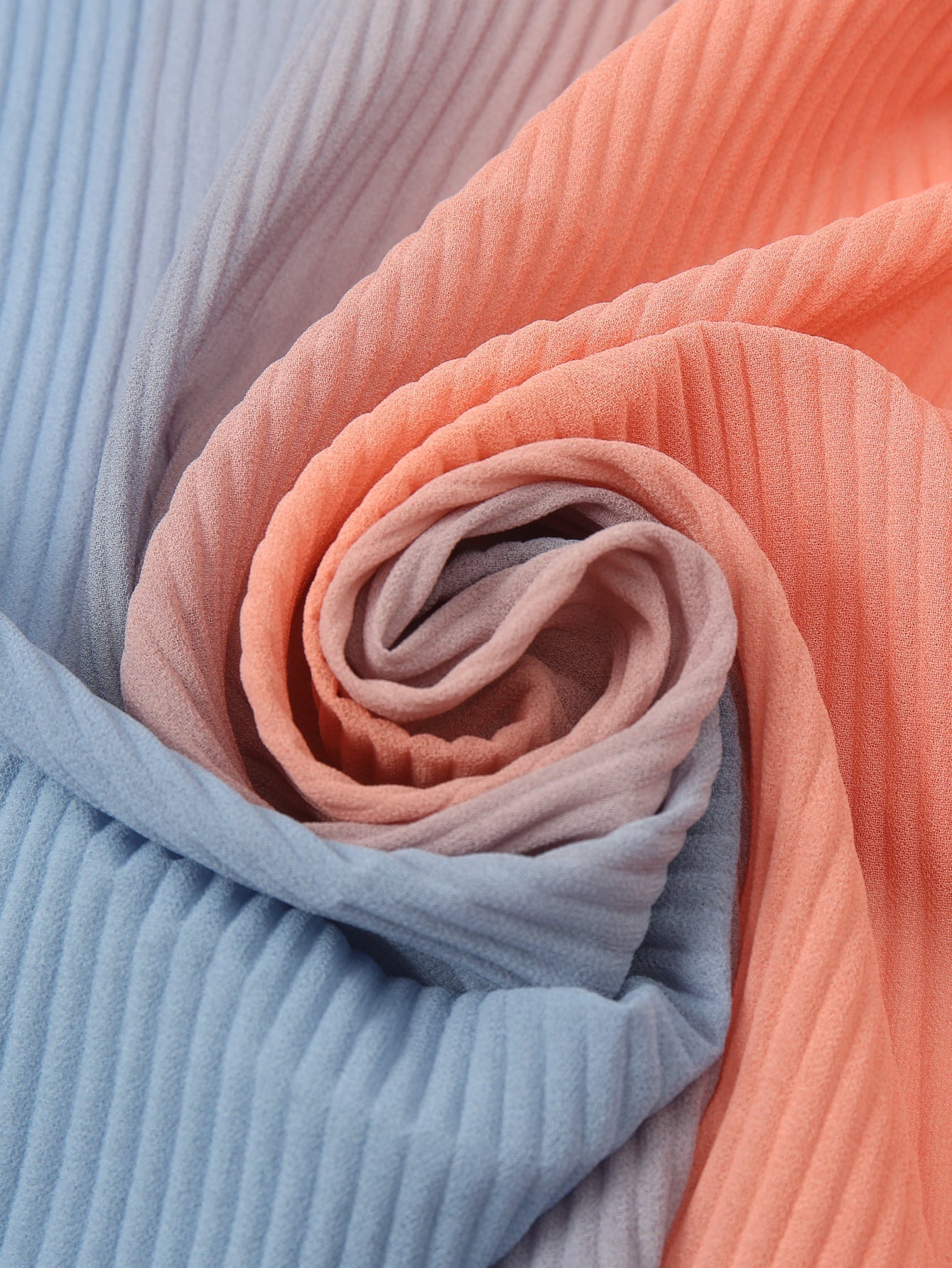 Gradient chiffon contrast two color gauze shawl Sai Feel