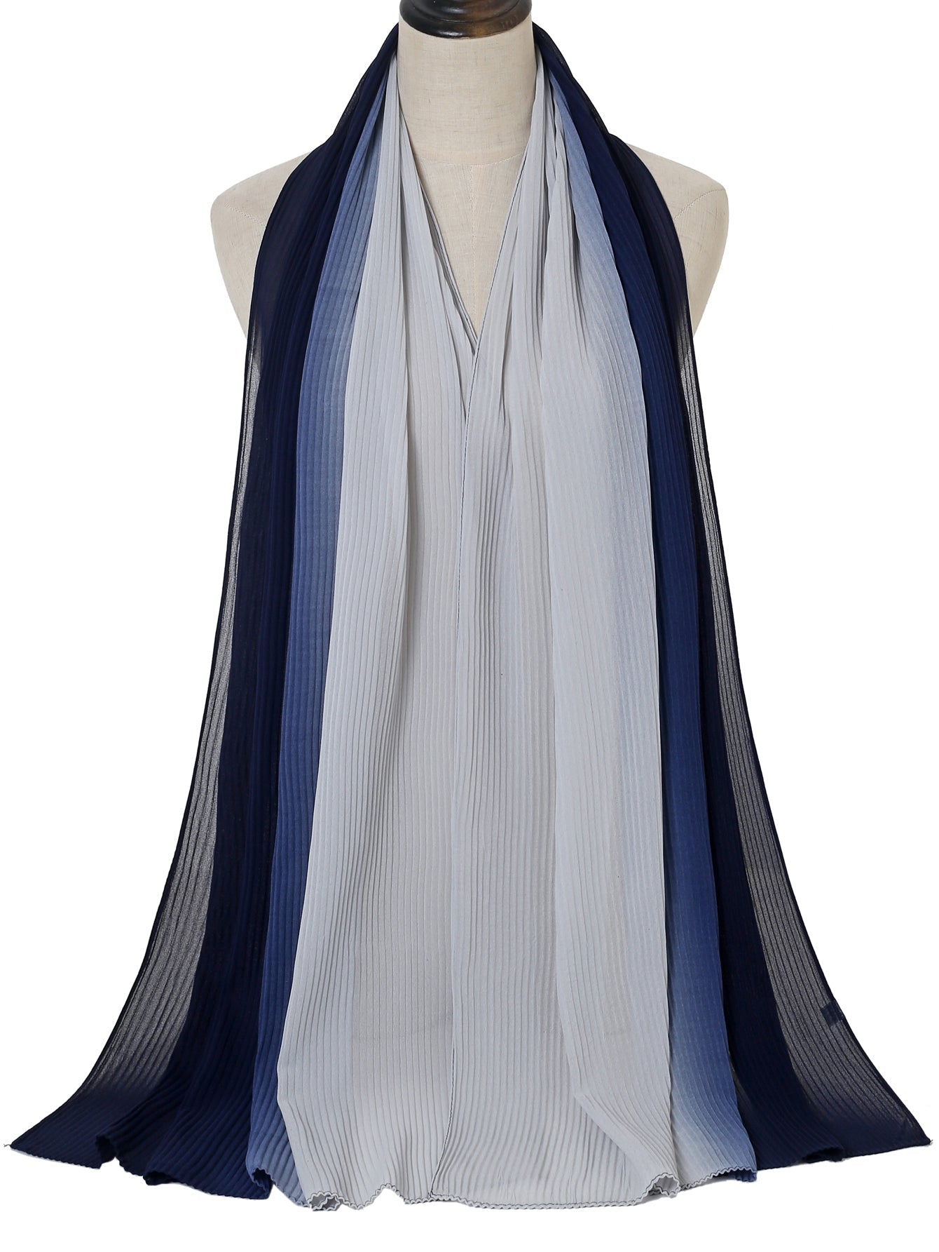 Gradient chiffon contrast two color gauze shawl Sai Feel