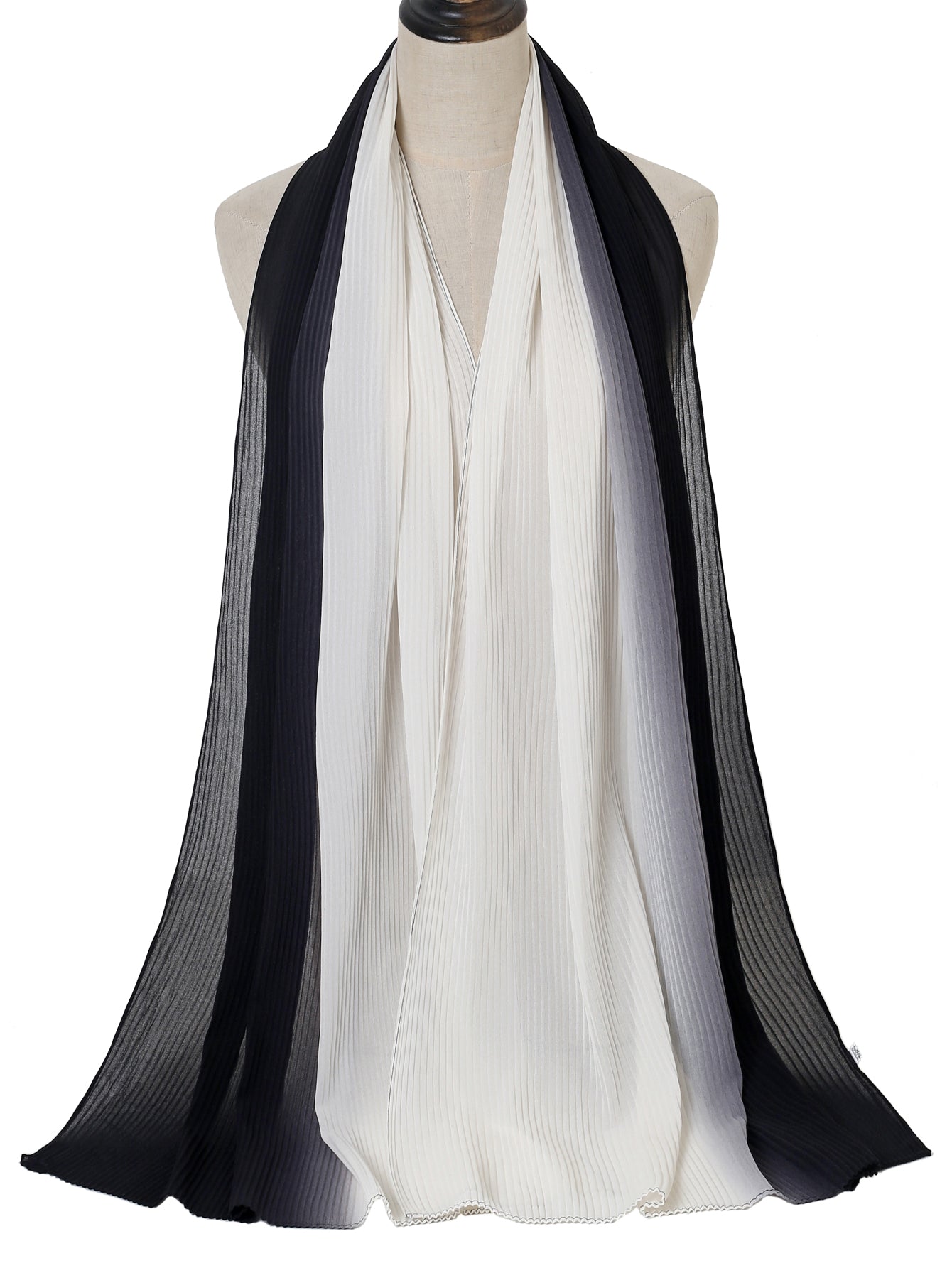 Gradient chiffon contrast two color gauze shawl Sai Feel