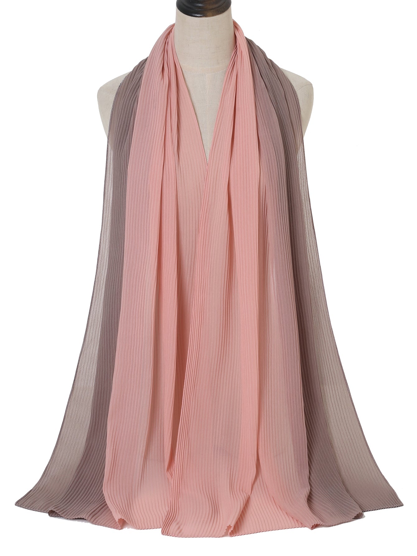 Gradient chiffon contrast two color gauze shawl Sai Feel