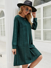 Green pullover twisted knitted dress Sai Feel