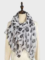 Halloween skull print silk scarf Sai Feel