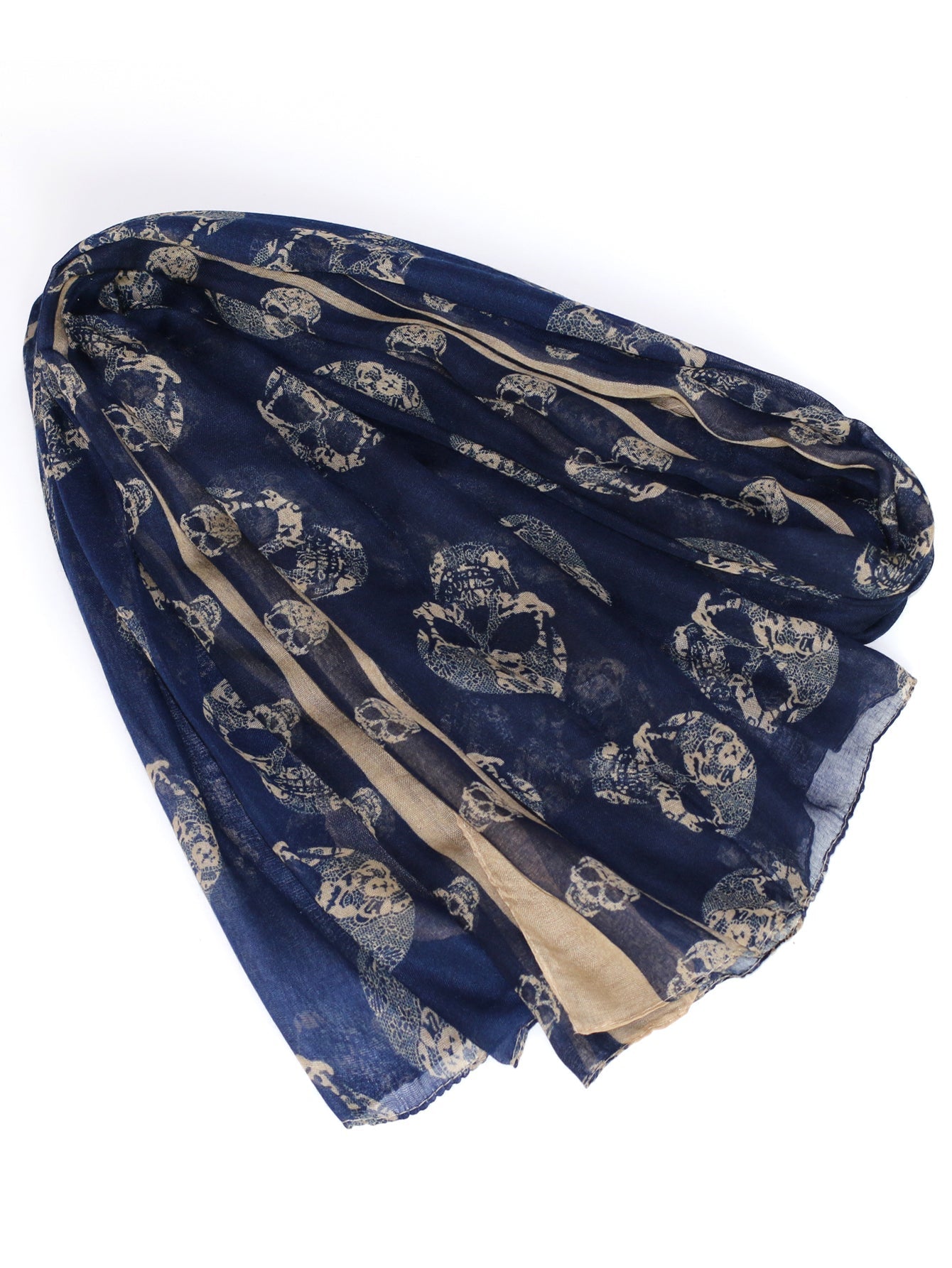 Halloween skull print silk scarf Sai Feel