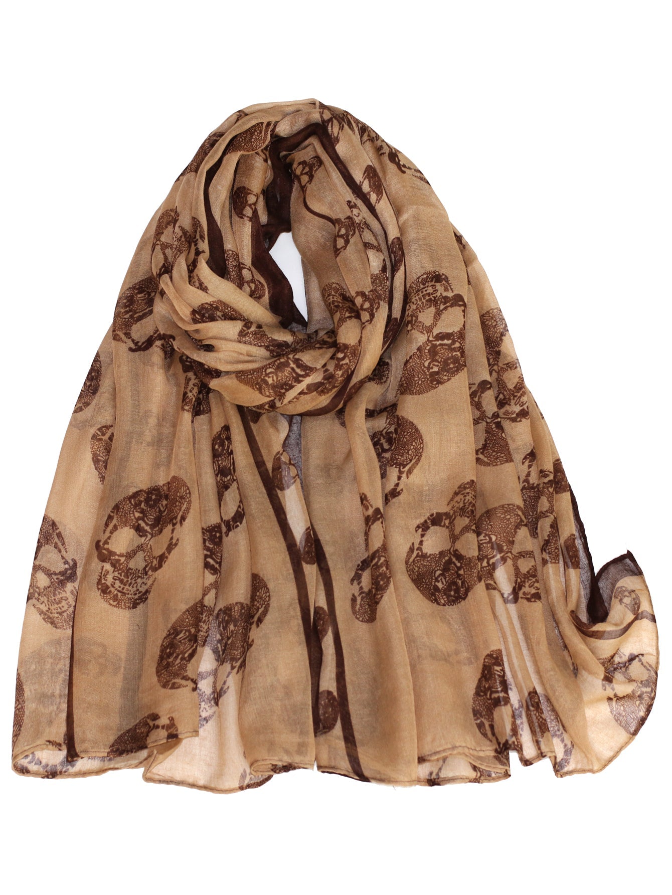 Halloween skull print silk scarf Sai Feel