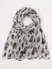 Halloween skull print silk scarf Sai Feel