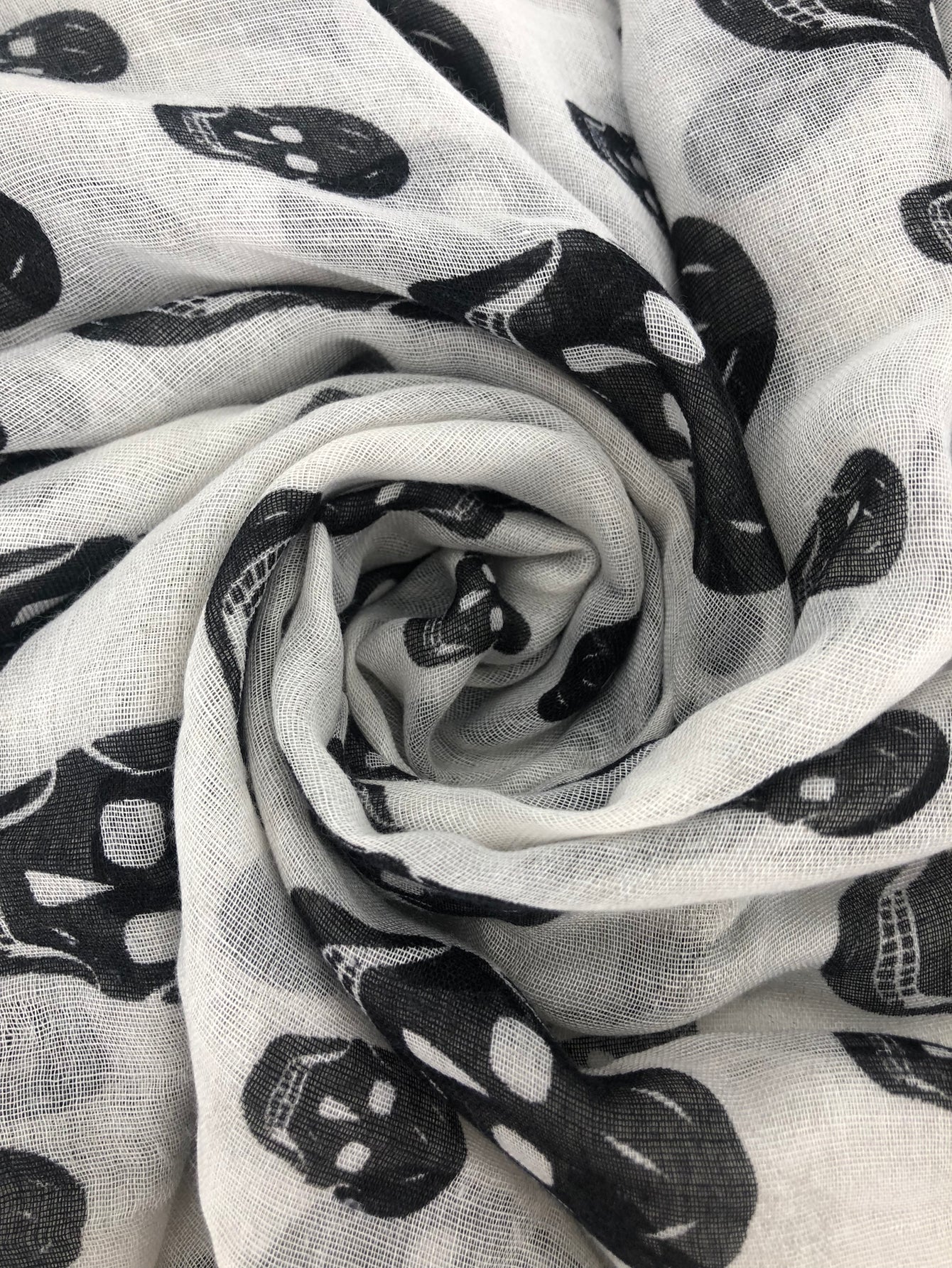 Halloween skull print silk scarf Sai Feel